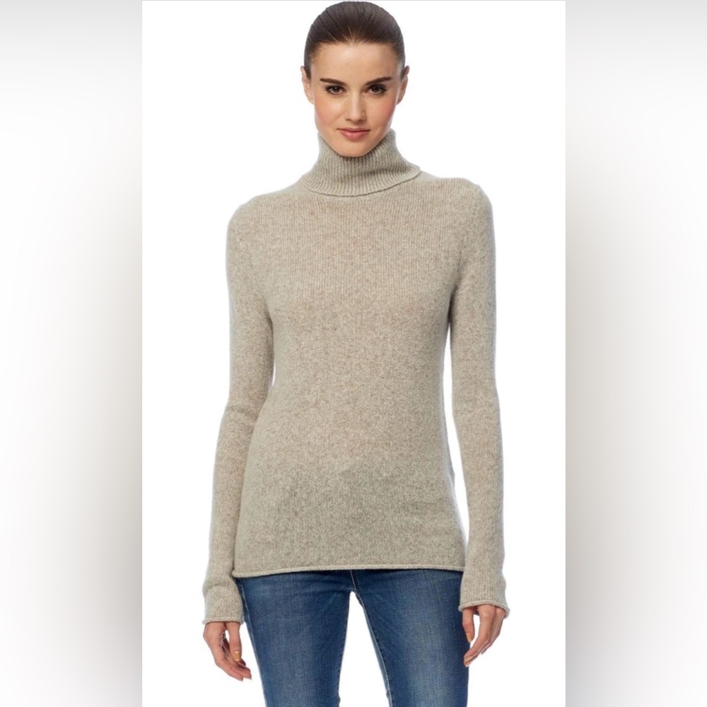 360 Cashmere Women's Rocky Barnes x 360 Meghan Turtleneck Sweater Medium Tan